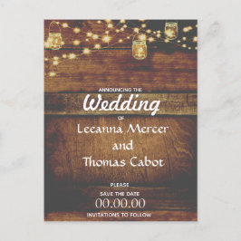 Farmhouse Glam Save the Date Rustic Briefkaart