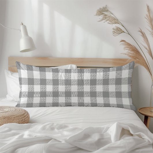Farmhouse Gray Rustic Buffalo Check Pset Lichaamskussen