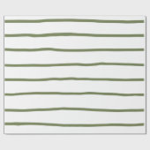 Farmhouse Green Striped Cadeaupapier (Vlak)