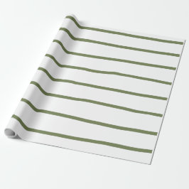 Farmhouse Green Striped Cadeaupapier