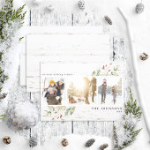 Farmhouse Greenery Neutral Photo Collage Feestdagenkaart