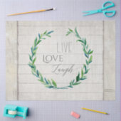 Farmhouse Greenery Waterverf Live Love Laugh Wood Tissuepapier (Craft)