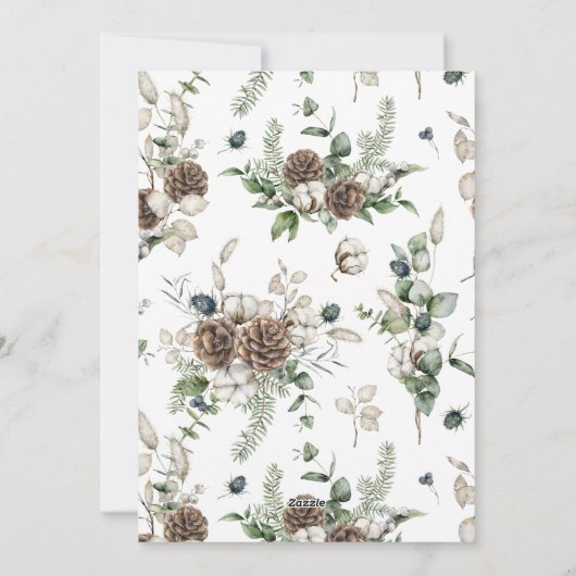 Farmhouse Greenery Wreath Merry kerstfoto Ho Feestdagenkaart (Achterkant)