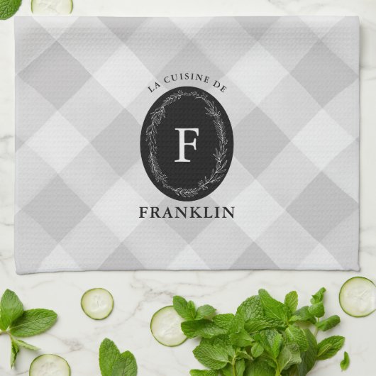 Farmhouse Grey Buffalo Check Personated Family K Theedoek (Gevouwen)