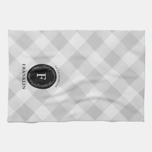 Farmhouse Grey Buffalo Check Personated Family K Theedoek (Horizontaal)