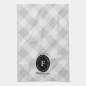 Farmhouse Grey Buffalo Check Personated Family K Theedoek (Verticaal)