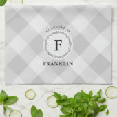 Farmhouse Grey Buffalo Check Personated Family Theedoek (Gevouwen)