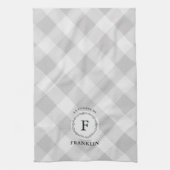 Farmhouse Grey Buffalo Check Personated Family Theedoek (Verticaal)