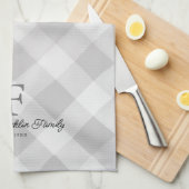 Farmhouse Grey Buffalo Check Personated Family Theedoek (Quarter Fold)