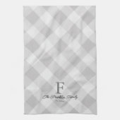 Farmhouse Grey Buffalo Check Personated Family Theedoek (Verticaal)