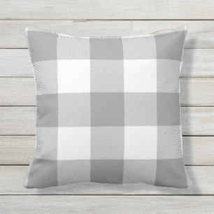 Farmhouse Grey Buffalo Check Pset Rustic Buitenkussen