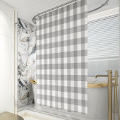 Farmhouse Grey Buffalo Check Pset Rustic Douchegordijn