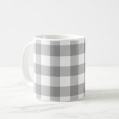 Farmhouse Grey Buffalo Check Pset Rustic Koffiemok (Voorkant links)