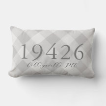 Farmhouse Grey Buffalo Check Zip Code Sierkussen