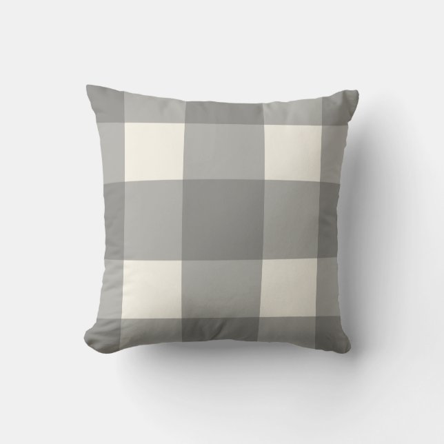 Farmhouse Grey & Cream Pset Pillow Kussen (Voorkant)