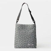 Farmhouse Grey Personalize Name Spray of Leaves Crossbody Tas (Achterkant)
