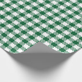 Farmhouse groen wit rustige buffelpatroon cadeaupapier (Hoek)