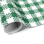 Farmhouse groen wit rustige buffelpatroon cadeaupapier (Rol Hoek)