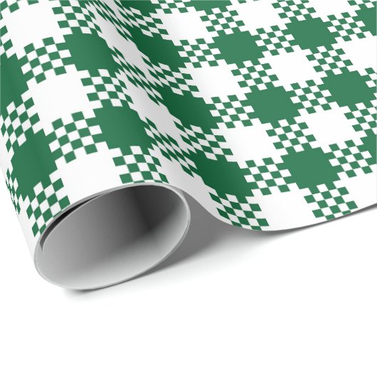 Farmhouse groen wit rustige buffelpatroon cadeaupapier (Rol Hoek)