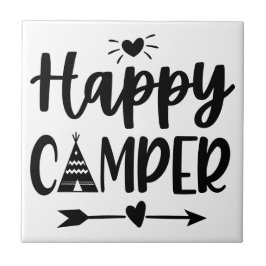 Farmhouse Hand Lettered Happy Camper Tribal Boho Tegeltje