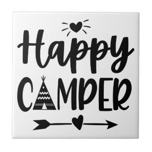 Farmhouse Hand Lettered Happy Camper Tribal Boho Tegeltje