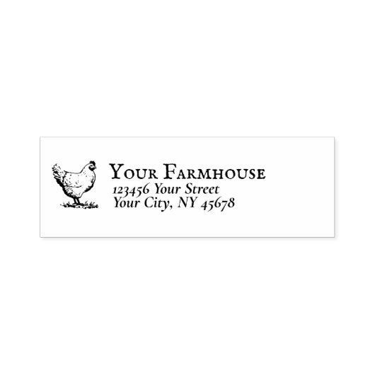 Farmhouse Hen Logo Return Address  Zelfinktende Stempel (Design)