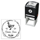  Farmhouse Hen Personalized Egg Carton Zelfinktende Stempel (In situ)