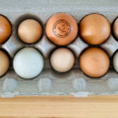 Farmhouse Hen Personalized Logo Organic Eggs Rubberstempel