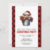 Farmhouse highland cow Christmas holiday invite Kaart (Voorkant)