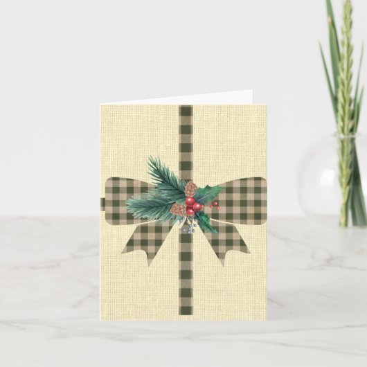 Farmhouse Holiday Pset Bow-kerstkaart Kaart (Voorkant)