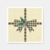 Farmhouse Holiday Pset Bow Square Paper Servet (Voorkant)