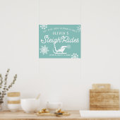 Farmhouse Holiday Sleigh Rides Custom Family Poster (Keuken)