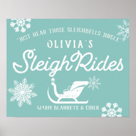 Farmhouse Holiday Sleigh Rides Custom Family Poster