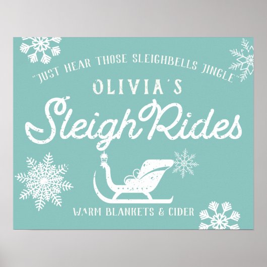 Farmhouse Holiday Sleigh Rides Custom Family Poster (Voorkant)