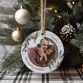 Farmhouse Holly | Vakantieforecfoto gepersonalisee Keramisch Ornament