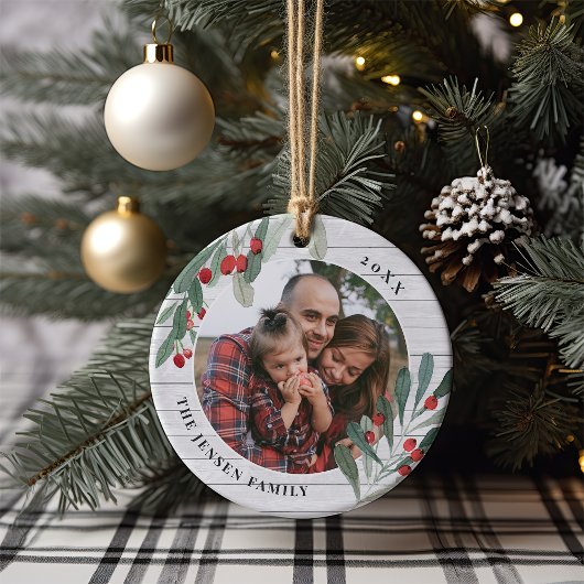 Farmhouse Holly | Vakantieforecfoto gepersonalisee Keramisch Ornament