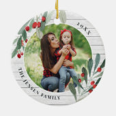 Farmhouse Holly | Vakantieforecfoto gepersonalisee Keramisch Ornament (Achterkant)