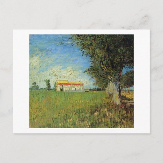 Farmhouse in een Wheat Field, Vincent van Gogh Briefkaart (Voorkant)