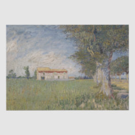 Farmhouse in een Wheatfield door Vincent Van Gogh Tissuepapier