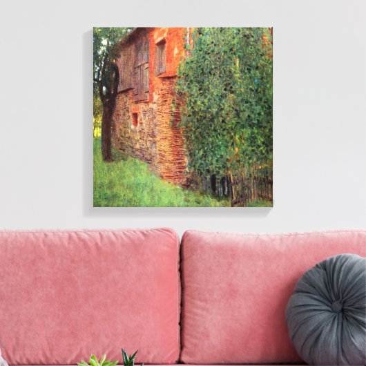 Farmhouse in Kammer door Gustav Klimt,  kunst Canvas Afdruk (Insitu (Woonkamer))