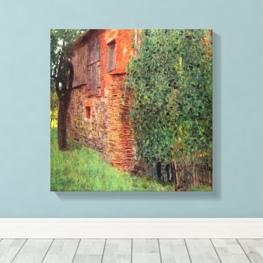 Farmhouse in Kammer door Gustav Klimt,  kunst Canvas Afdruk (Insitu (Houten vloer))