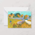 Farmhouse in Provence, 1888, door Vincent van Gogh Notitiekaartje<br><div class="desc">Vincent Willem van Gogh (1853-1890) was een Nederlandse Post-Impressionistische schilder die postuum een van de beroemdste en invloedrijkste figuren in de Westerne kunstgeschiedenis werd. Vincent van Gogh - Farmhouse in Provence,  1888.</div>