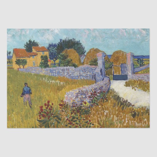 Farmhouse in Provence (1888) door Vincent Van Gogh Tissuepapier (Voorkant)
