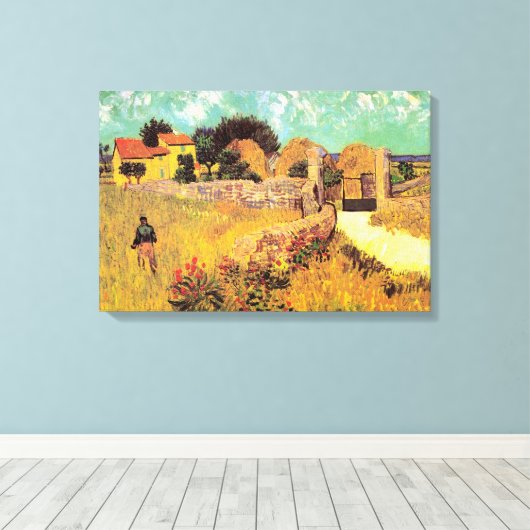 Farmhouse in Provence door Vincent van Gogh Canvas Afdruk (Insitu (Houten vloer))