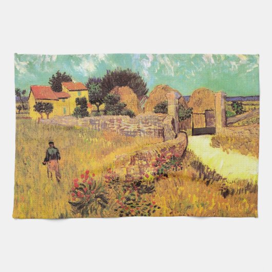 Farmhouse in Provence door Vincent van Gogh Theedoek (Horizontaal)