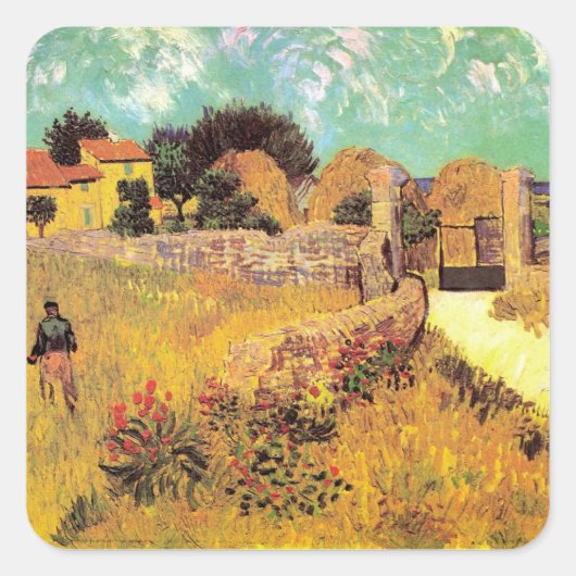 Farmhouse in Provence door Vincent van Gogh Vierkante Sticker (Voorkant)
