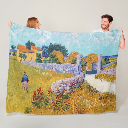 Farmhouse in Provence, Van Gogh Fleece Deken (In situ)