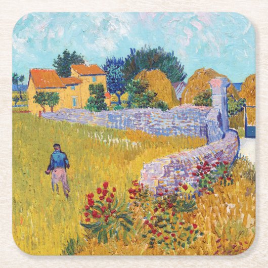 Farmhouse in Provence, Van Gogh Kartonnen Onderzetters (Voorkant)