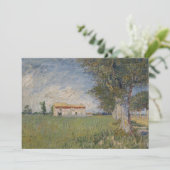 Farmhouse in tarweveld Uitnodiging (Staand voorkant)