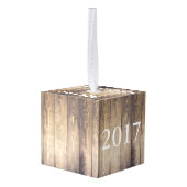 Farmhouse Initiaal Foto & Deer Antlers Kubus Ornament (Achter hoekig)